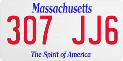 MA license plate 307JJ6