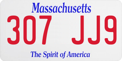MA license plate 307JJ9