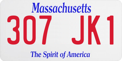 MA license plate 307JK1
