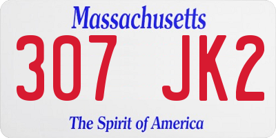 MA license plate 307JK2