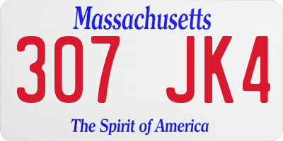MA license plate 307JK4