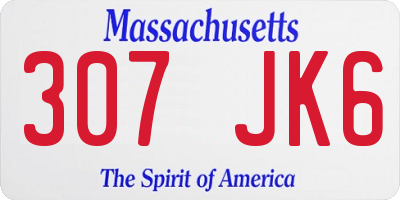 MA license plate 307JK6