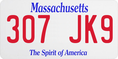 MA license plate 307JK9