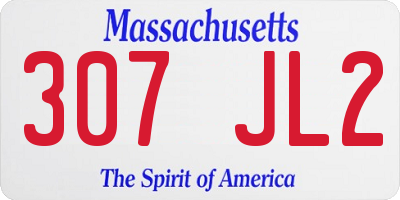 MA license plate 307JL2