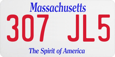 MA license plate 307JL5