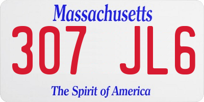 MA license plate 307JL6