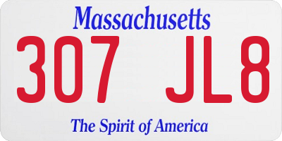 MA license plate 307JL8