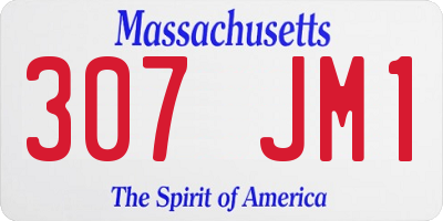 MA license plate 307JM1