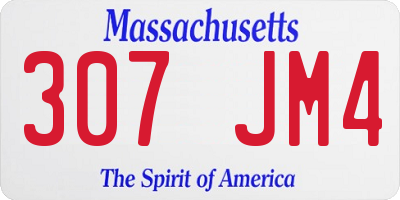 MA license plate 307JM4