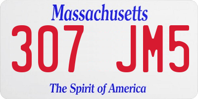 MA license plate 307JM5