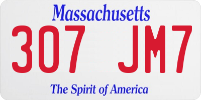 MA license plate 307JM7