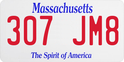 MA license plate 307JM8