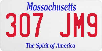 MA license plate 307JM9