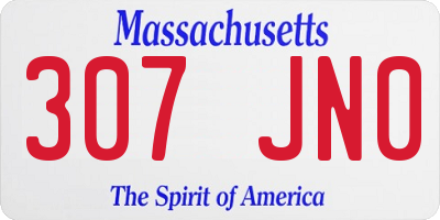 MA license plate 307JN0