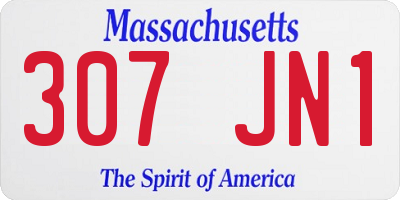 MA license plate 307JN1