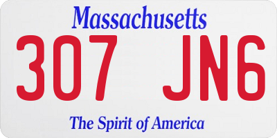 MA license plate 307JN6