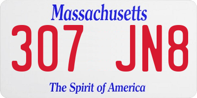 MA license plate 307JN8