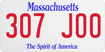 MA license plate 307JO0
