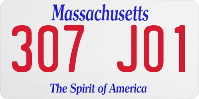 MA license plate 307JO1