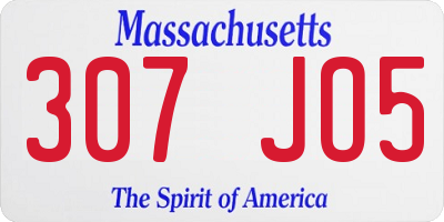 MA license plate 307JO5