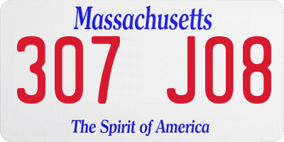 MA license plate 307JO8