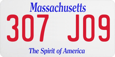 MA license plate 307JO9