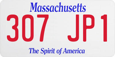 MA license plate 307JP1