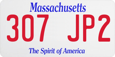 MA license plate 307JP2