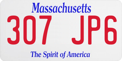 MA license plate 307JP6
