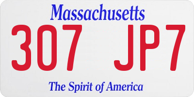 MA license plate 307JP7
