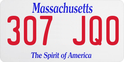 MA license plate 307JQ0