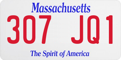 MA license plate 307JQ1