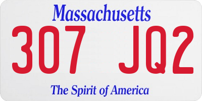 MA license plate 307JQ2