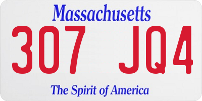 MA license plate 307JQ4
