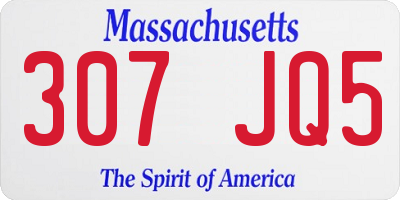 MA license plate 307JQ5