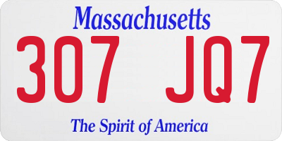 MA license plate 307JQ7