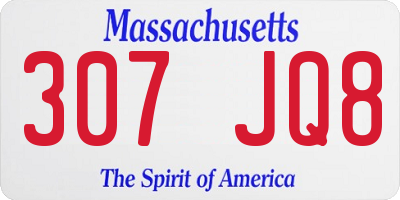 MA license plate 307JQ8