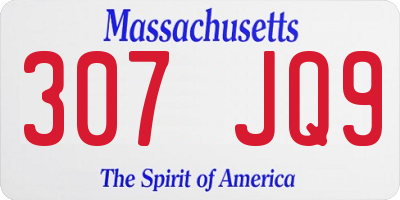 MA license plate 307JQ9