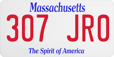MA license plate 307JR0