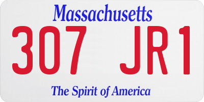 MA license plate 307JR1