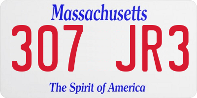 MA license plate 307JR3