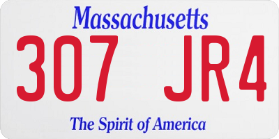 MA license plate 307JR4