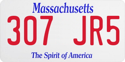 MA license plate 307JR5