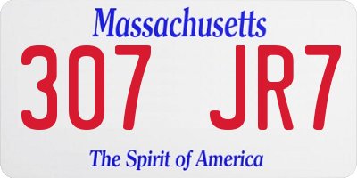 MA license plate 307JR7