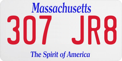MA license plate 307JR8