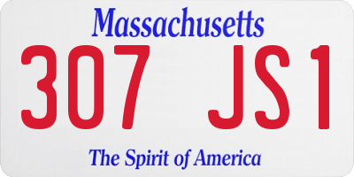 MA license plate 307JS1