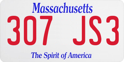MA license plate 307JS3