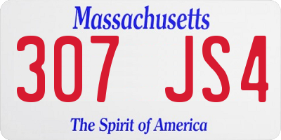 MA license plate 307JS4