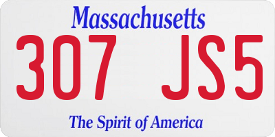 MA license plate 307JS5