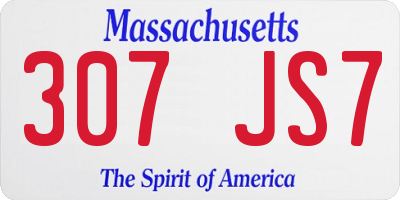 MA license plate 307JS7